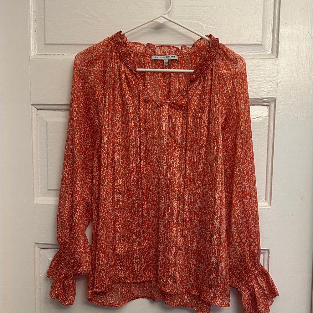 Collective Concepts Spice colored Patterned Blouse